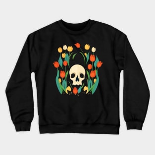 Skull with tulips Crewneck Sweatshirt